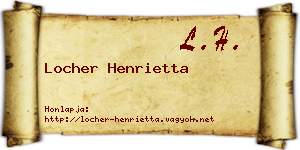 Locher Henrietta névjegykártya