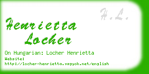 henrietta locher business card